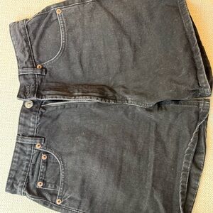 Zara Black High-Rise Denim shorts